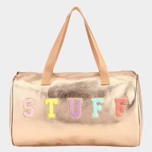 Gold Tote Bag with Colorful Lettering
